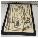 Display Case W/ Necklaces , Brooches & More