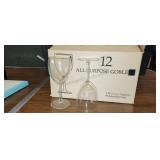 Set of 12 Goblets with fancy stems.