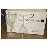 Set of 12 Goblets with fancy stems.