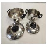 2 - strainer pots with lids