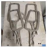 4  Large Vise Grip Deep C Clamp Pliers