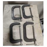 4 Large Husky C Clamps