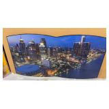 Detroit Skyline on Heavy Board 42x80
