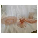 Assorted Pink Glass Pieces