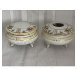 Hand Painted Nippon Powder Jar & Hair Receiver