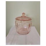 Pink Depression Glass Lidded Jar