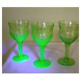 Uranium Glass Goblets