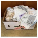 Box Full of Vintage Linens & Doilies
