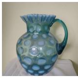 Vintage Fenton Coin Spot Opalascent Pitcher -small