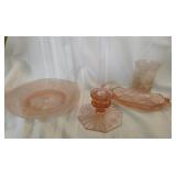 Assorted Pink Glass Pieces