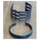 Bent Sterling Cuff & Unmarked poss. Silver cuff