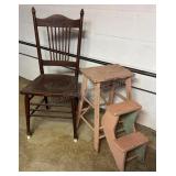 Antique Step Stool & Chair