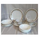 Corelle Dishes Plan White Bowls & Butterfly Gold