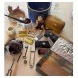 Tobacco Pipe Elephant Ash Trays, Pocket Knife &