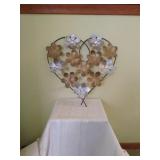 Heart Shaped Floral Metal Wall Art 16x16