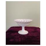 Fenton Silver Crest Milk Glass Compote