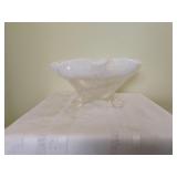 Duggan White Opalascent Footed Bowl