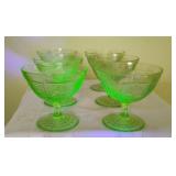 Vintage Uranium Glass set of 6