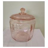 Pink Depression Glass Lidded Jar