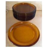 8 inch Amber Plates (Set of 8)