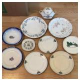 Porcelain Plates & Martha Washington Sugar Bowl