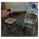 Card table & Two folding chairs