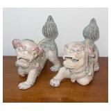 Pair of Ceramic Ethan Allen Foo Dogs