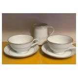 Noritake China Sugar, Creamer & Cups W/ Saucers