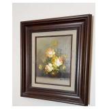 Original Framed Floral Painting 14.5x16.5