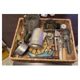 Basket of Vintage Kitchen Utensils