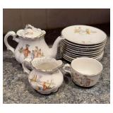 Antique Saucers, Tea Pot & Creamer