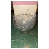 Punch bowl with ladle & cups