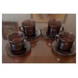Forecrisa Amethyst Color Glass Cups & Saucers