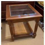 Glass Top Side Table 21x26x20 inches tall