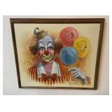 Original Clown Painting on Canvas 22.5x26.5