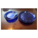 Cobalt Blue Plates 7.5 &9.5 inch