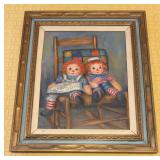 Painting on Canvas Raggedy Ann & Andy 23.5x27.5