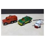 Matchbox Helicopter, Badger & Planet Scout Trucks