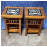 Matching Mission Style Side Tables 15x15x21