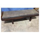 Coach Leather Entry Bench 18x60x17.5 inches tall