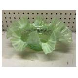 Antique Uranium Glass Brides Bowl