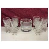 Set of 6 Goblets & Crystal Ice Bucket