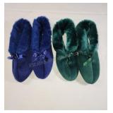 2- Pair Slippers Navy Blue & Emerald Green SIZE