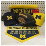 Super Bowl XL Football & U of M Pennant , Hats