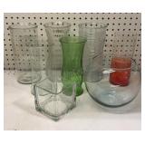 Glass Vases & Bowl