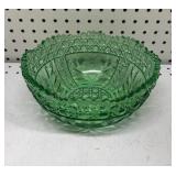 Green Cut Glass Bowl