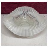 Ruffled Milk Glass Bowl