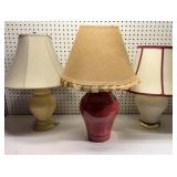 3 Ceramic & Glass Table Lamps