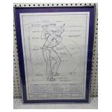 Blueprint Golf Poster Framed 17x23