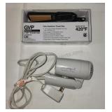 Travel size hair dryer and iron